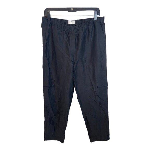 Babaton TITAN CARGO PANT Aritzia US 10 black linen blend work causal trousers - Picture 3 of 8